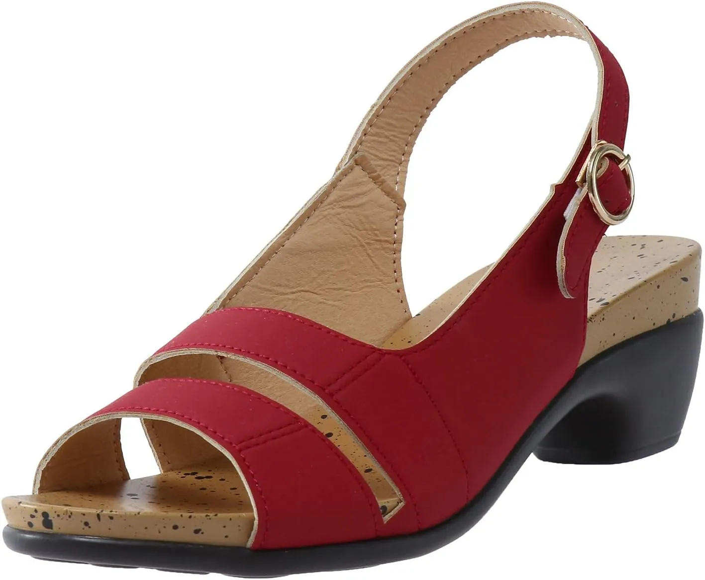 Eduavar Womens Wedge Sandals, Orthopedic Sandals for Women Open Toe Sandals Casual Heel Sandals with Ankle Strap