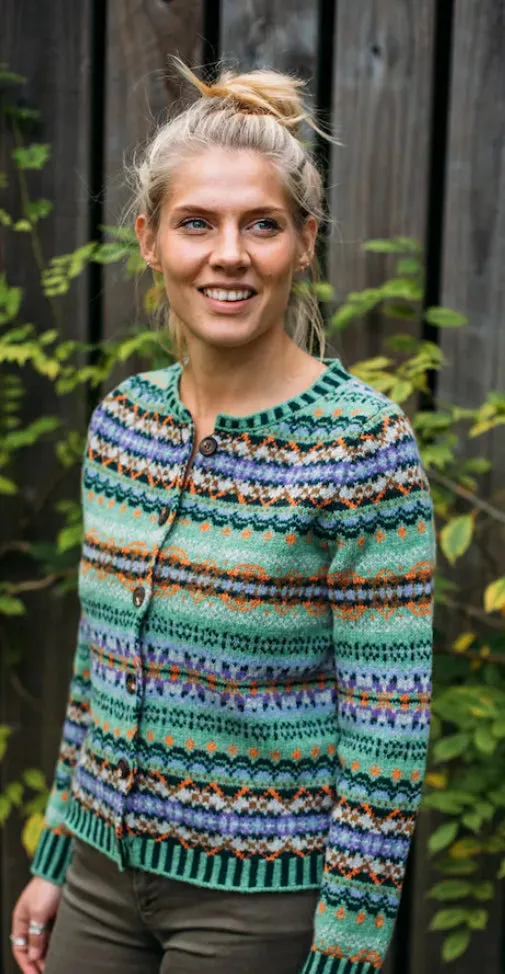 Eribe Westray Cardigan In Meadow C4199