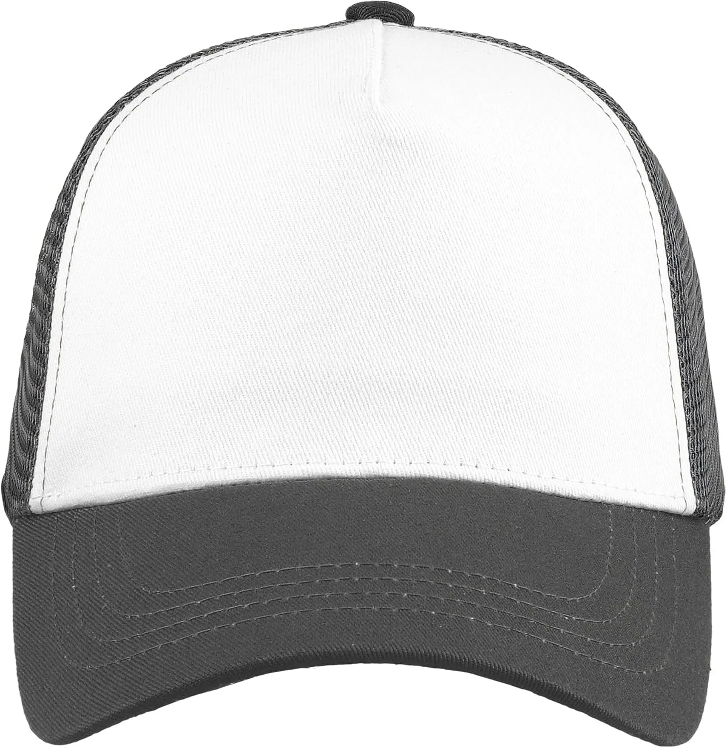 Falari 5-Panel Mesh Baseball Cap, Trucker Hat, Structured Plain Design, Cotton, Adjustable Size