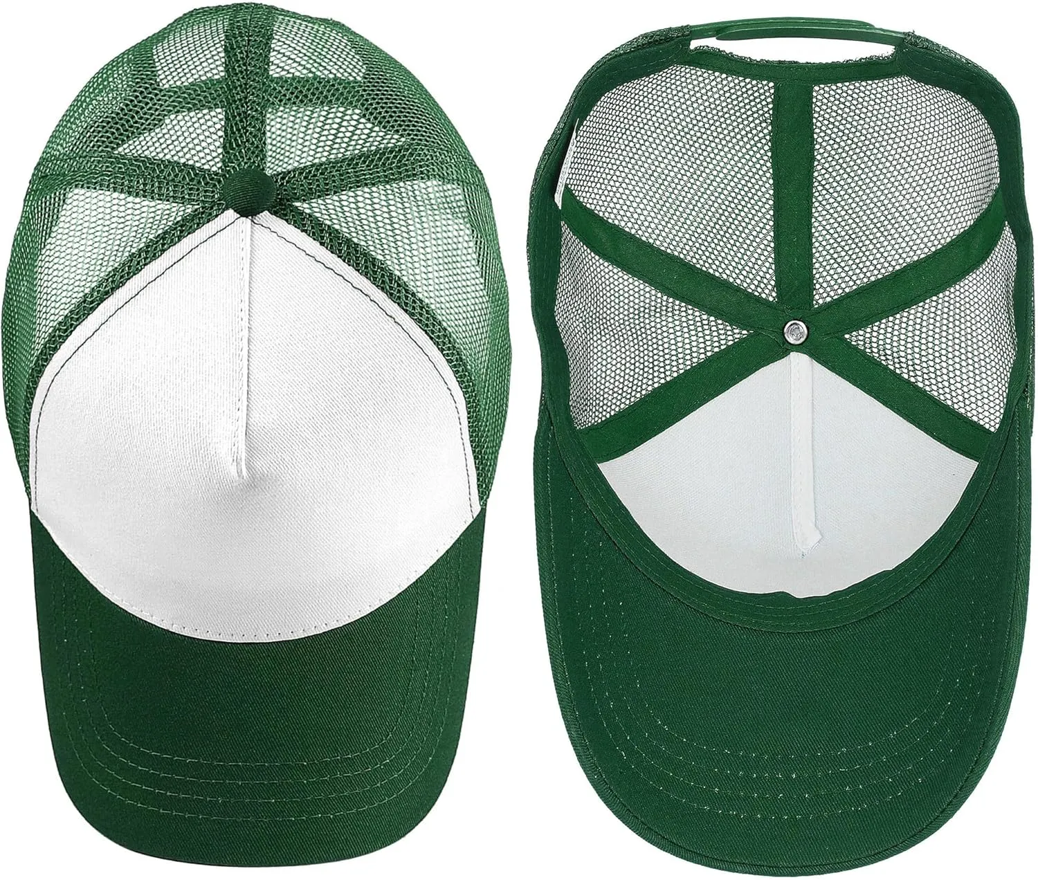 Falari 5-Panel Mesh Baseball Cap, Trucker Hat, Structured Plain Design, Cotton, Adjustable Size