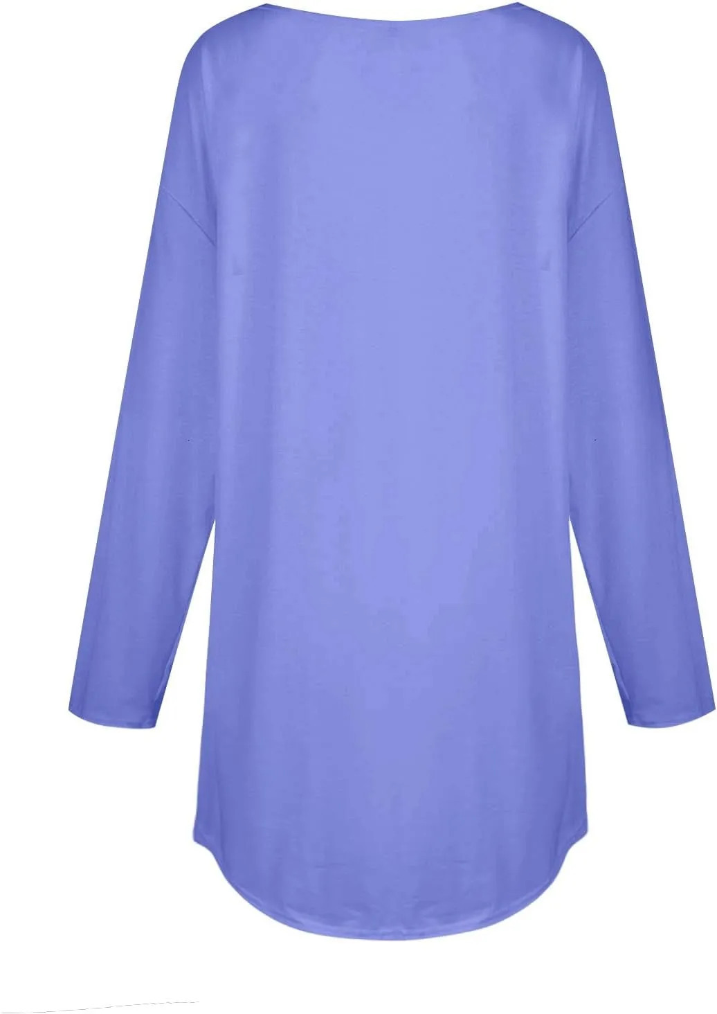 Fall Outfits for Women Solid Long Sleeve Outfits Round Neck Hide Belly Pullover Tops Casual Loose T Shirt