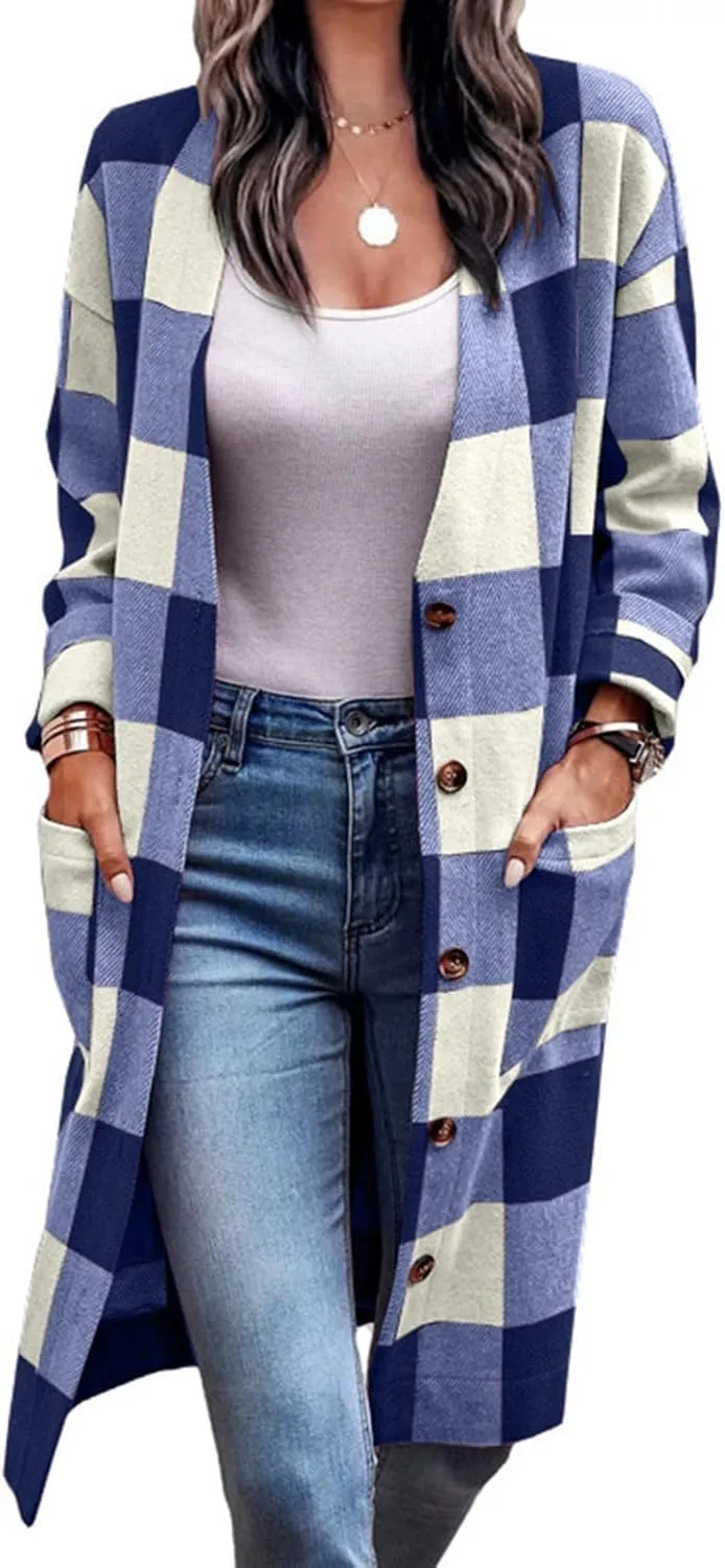 Fall Shacket Jacket 2024 Women Fall Clothes for Women Sweaters Flannels Plaid Shirts Button Down Long Sleeve Shirts