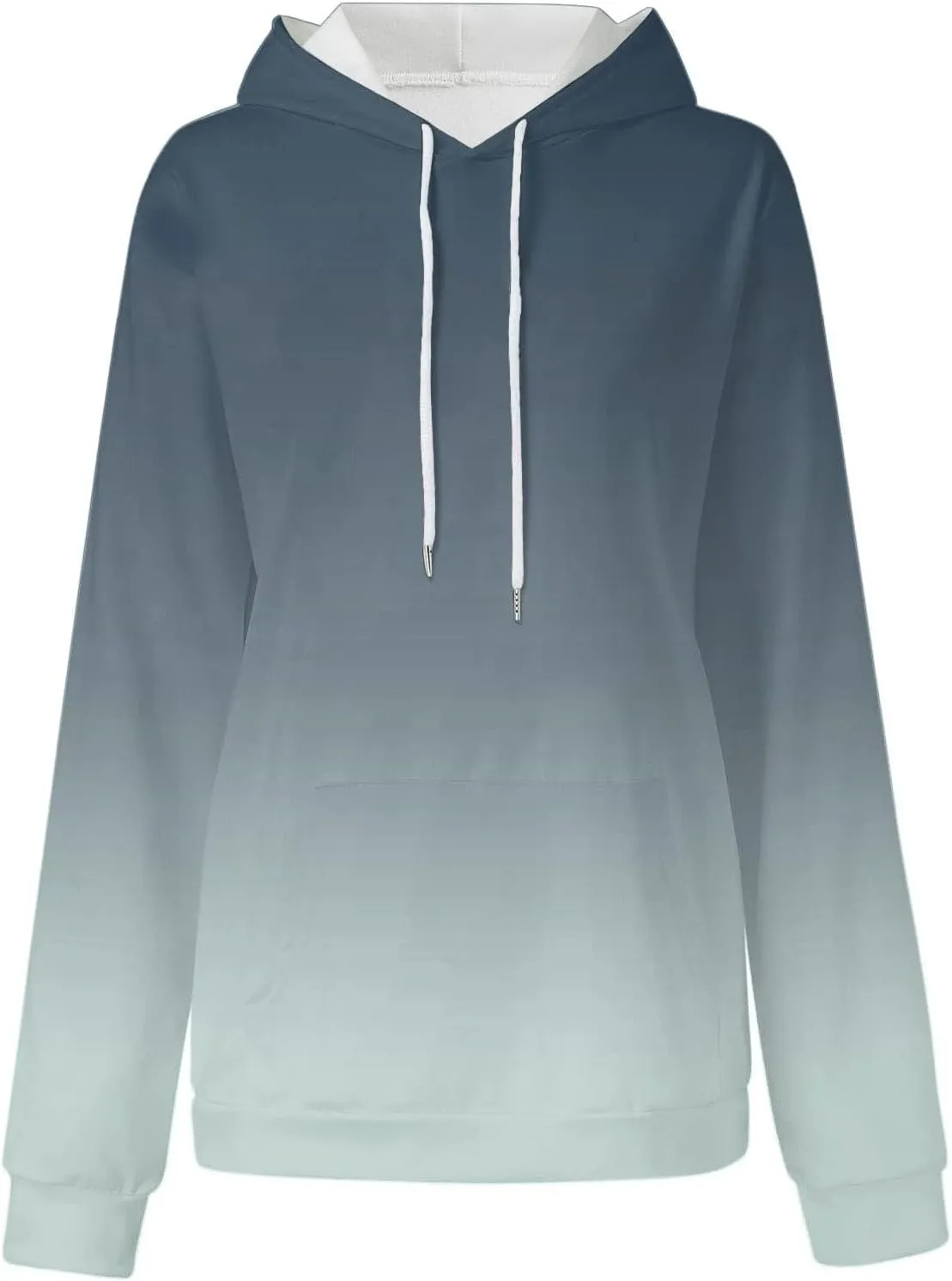Fashion Ombre Tie Dye Hoodies for Teen Girls, Womens Casual Long Sleeve Hooded Pullover Gradient Baggy Sweatshirts