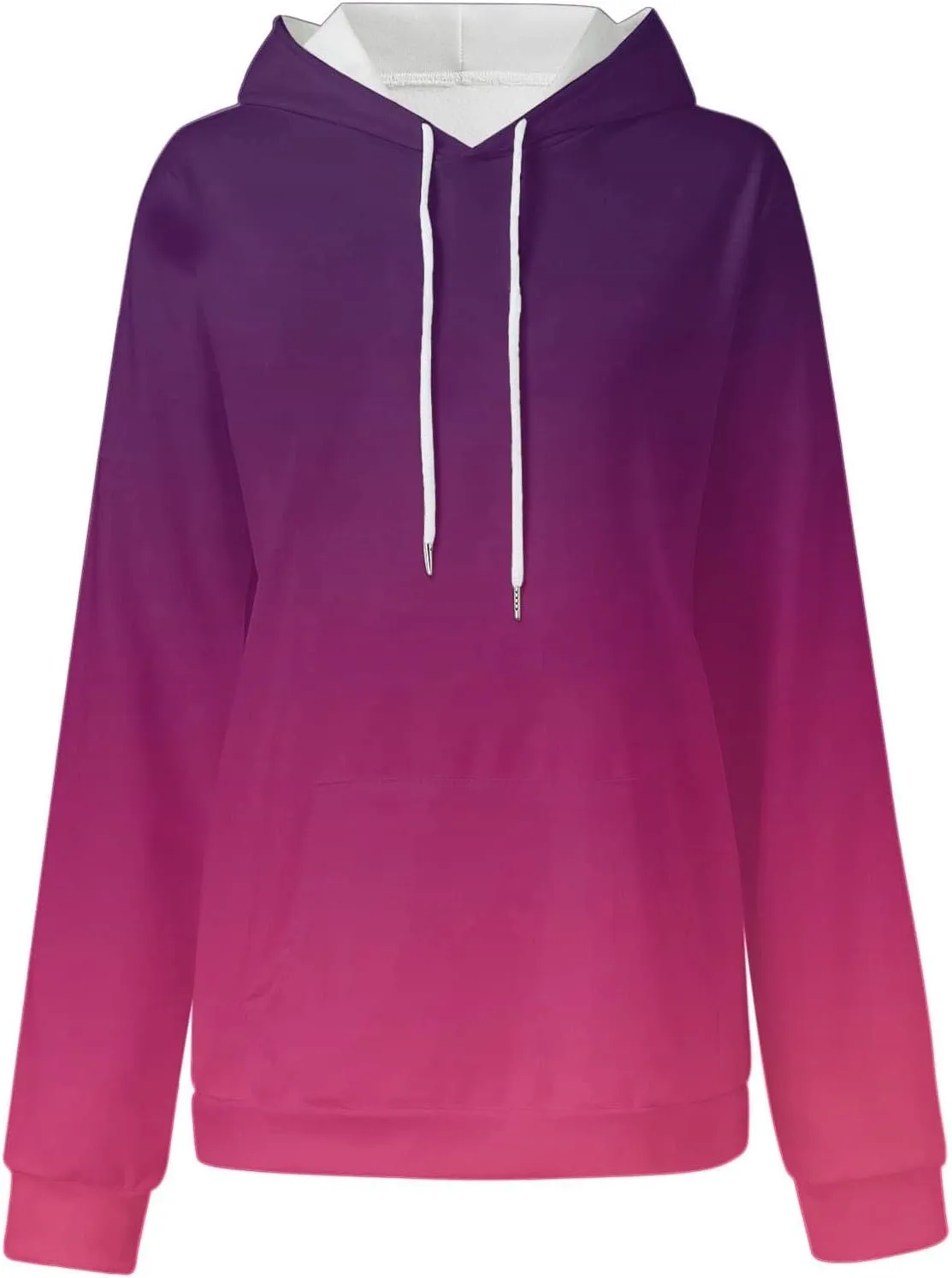 Fashion Ombre Tie Dye Hoodies for Teen Girls, Womens Casual Long Sleeve Hooded Pullover Gradient Baggy Sweatshirts