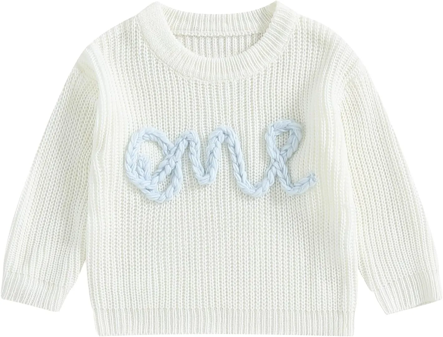 First Birthday Outfit Toddler Baby Boy Girls One Birthday Embroidery One Sweater Top Knit Pullover Sweatshirt Clothes