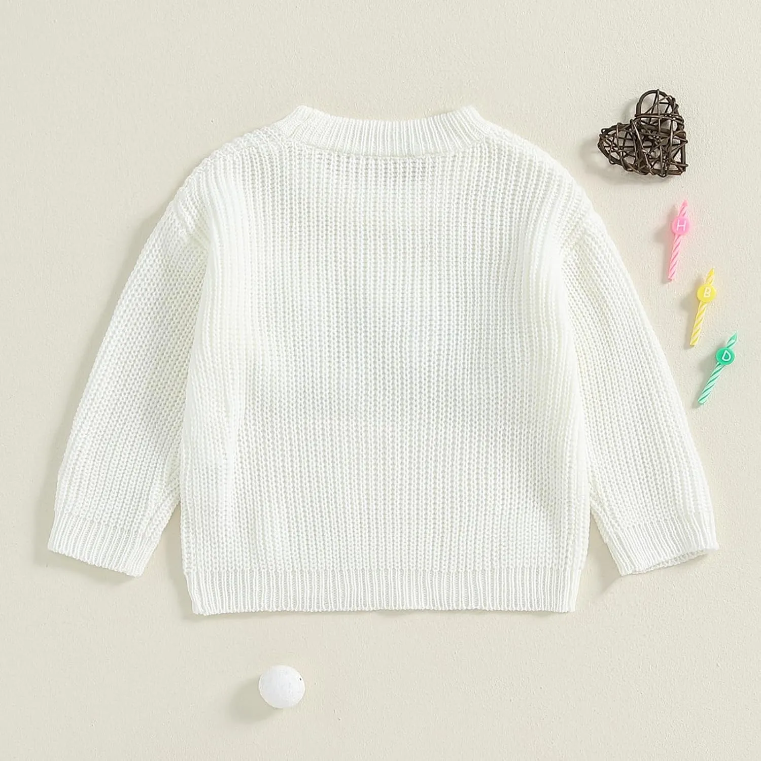 First Birthday Outfit Toddler Baby Boy Girls One Birthday Embroidery One Sweater Top Knit Pullover Sweatshirt Clothes