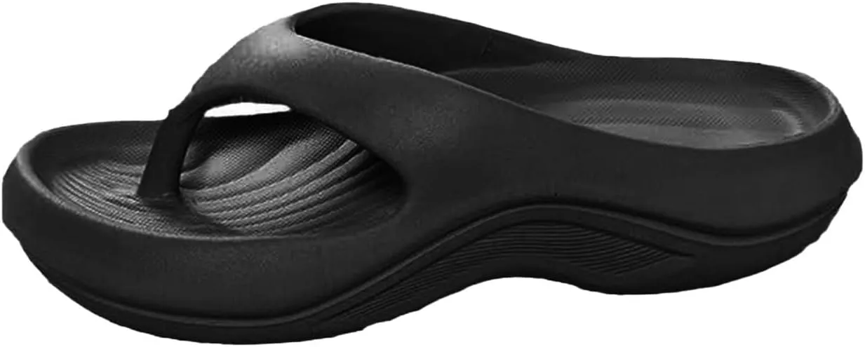 Flip Flops with Arch Support for Women Comfortable Orthopedic Slides Sandals for Plantar Fasciitis Ladies Yoga Mat Lightweight Walking Thong Sandals Soft Cushion Shock-Absorbing Shoes