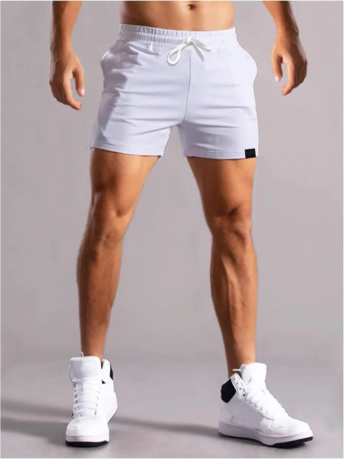 Floerns Men's Drawstring Waist Track Shorts Athletic Gym Workout Shorts