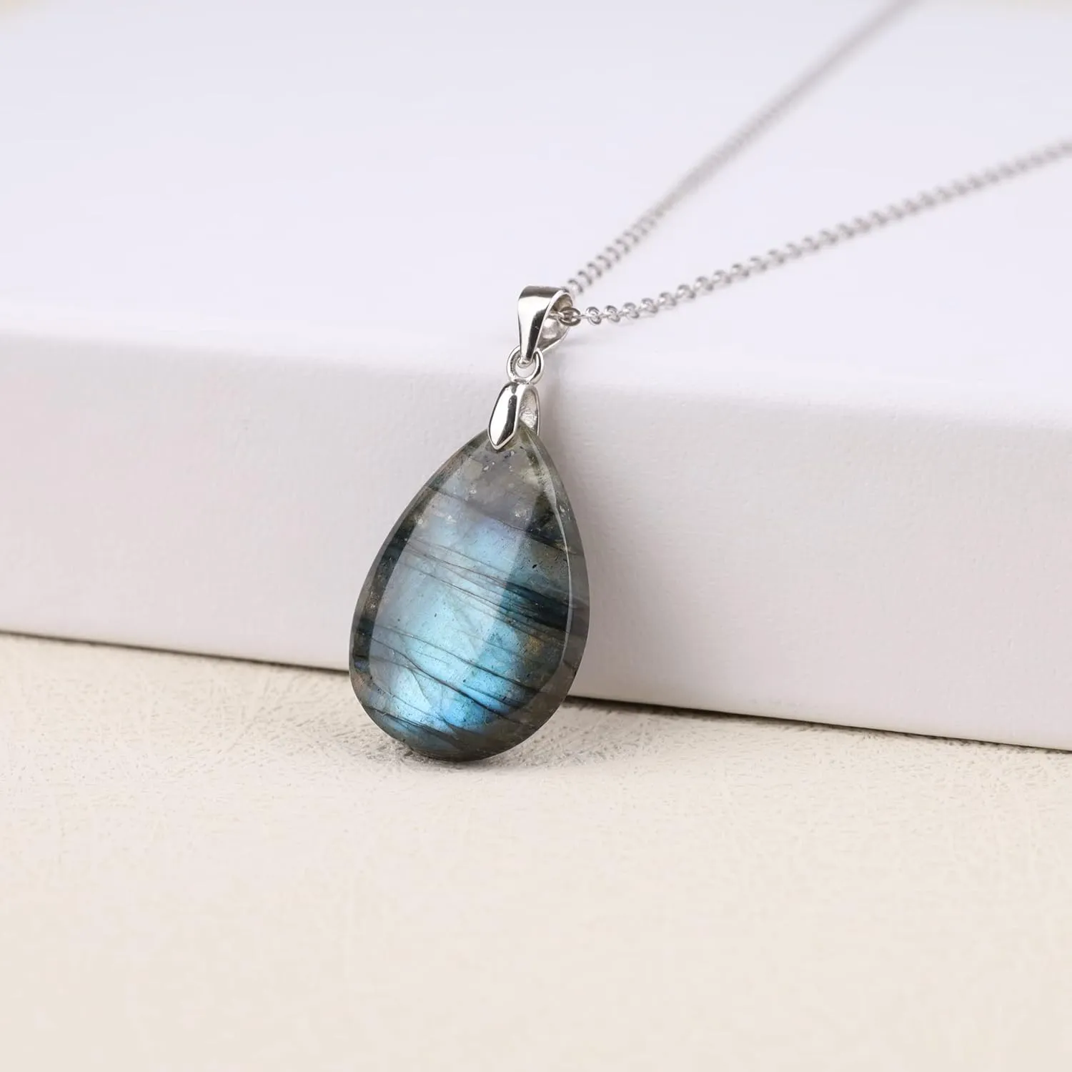 GAVU Gemstone Teardrop Necklace for Women, Womens Crystal Necklaces