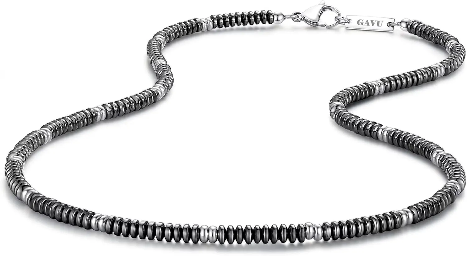 GAVU Minimalist Hematite Beaded Necklace for Men