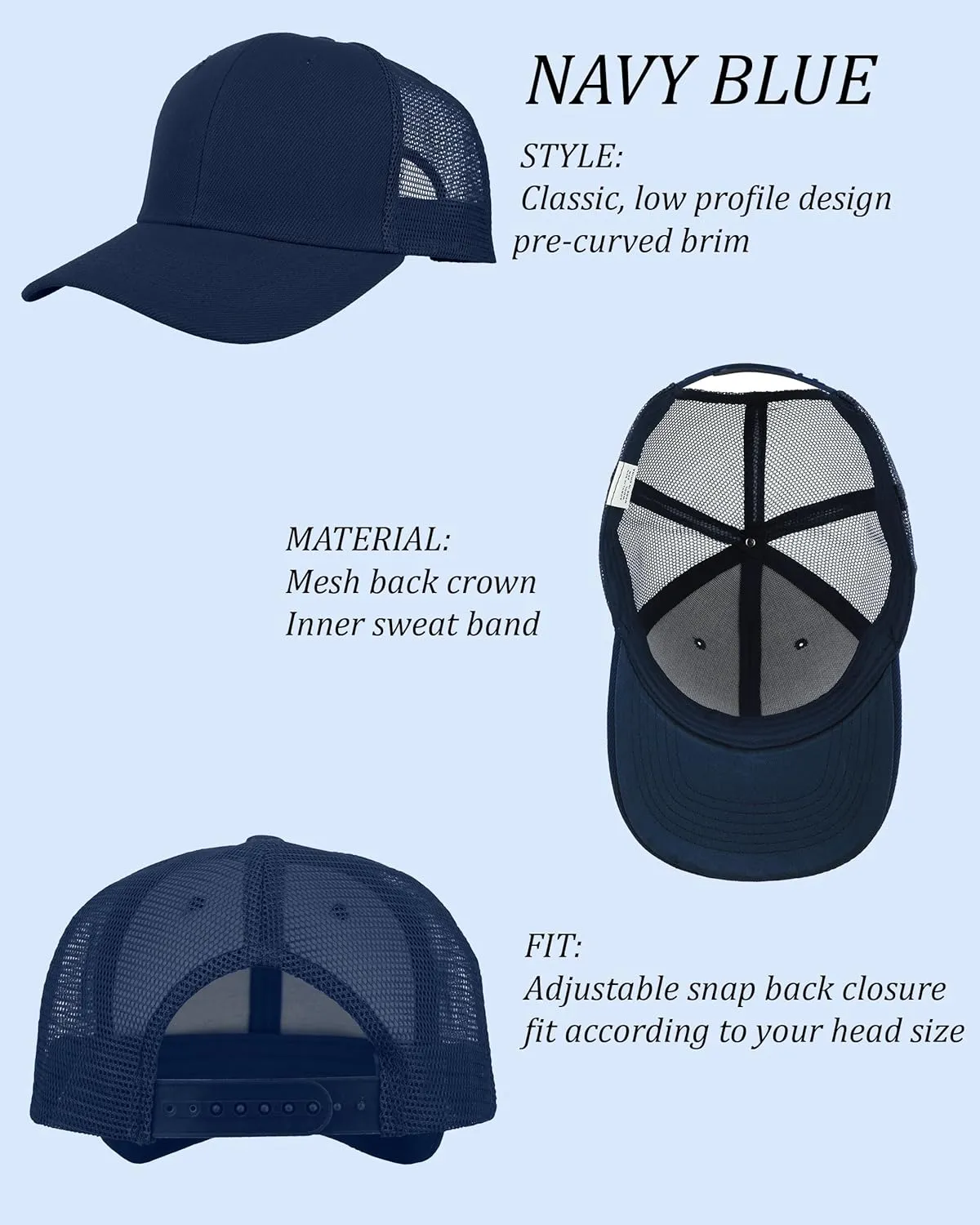 Gelante Mesh Trucker Hat Baseball Cap Structured Front Panel Wholesale LOT 12 Pack