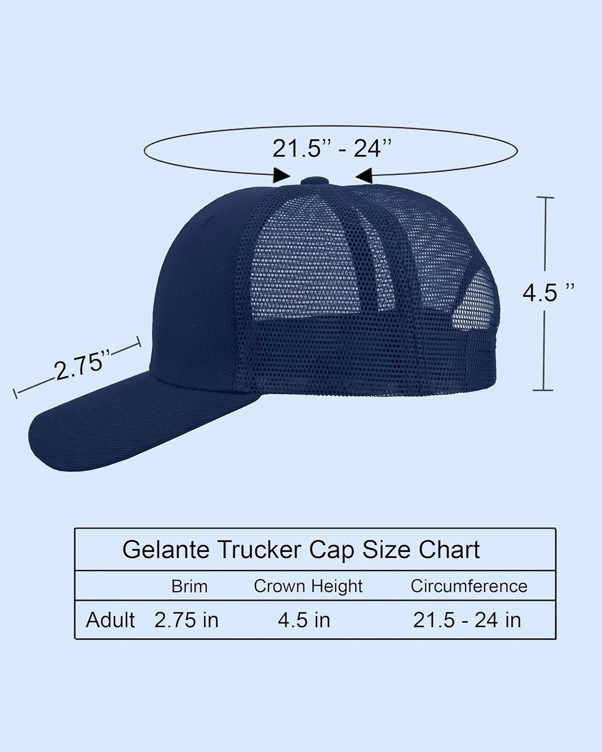 Gelante Mesh Trucker Hat Baseball Cap Structured Front Panel Wholesale LOT 12 Pack