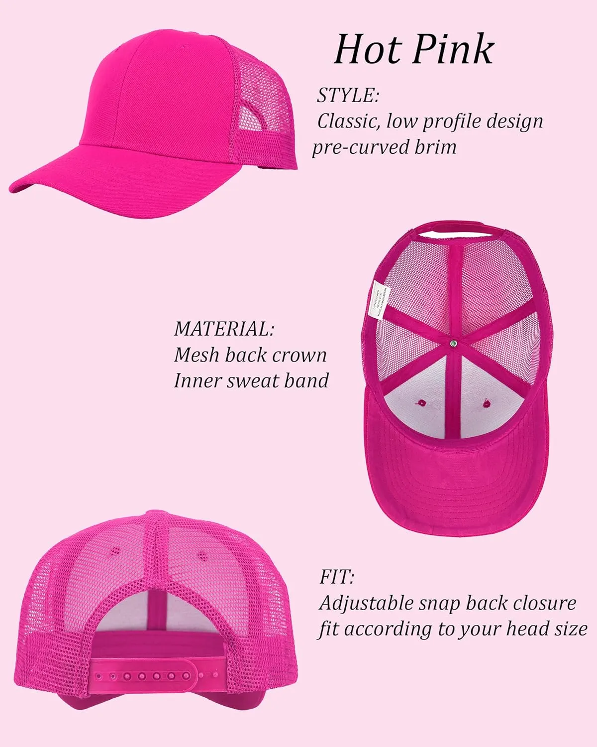 Gelante Mesh Trucker Hat Baseball Cap Structured Front Panel Wholesale LOT 12 Pack