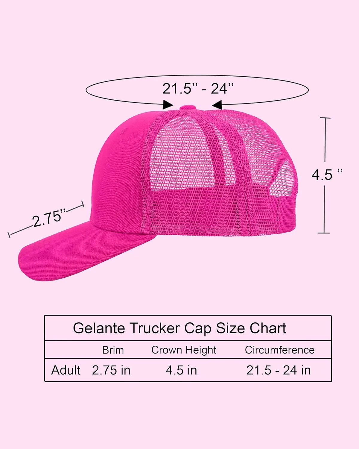 Gelante Mesh Trucker Hat Baseball Cap Structured Front Panel Wholesale LOT 12 Pack