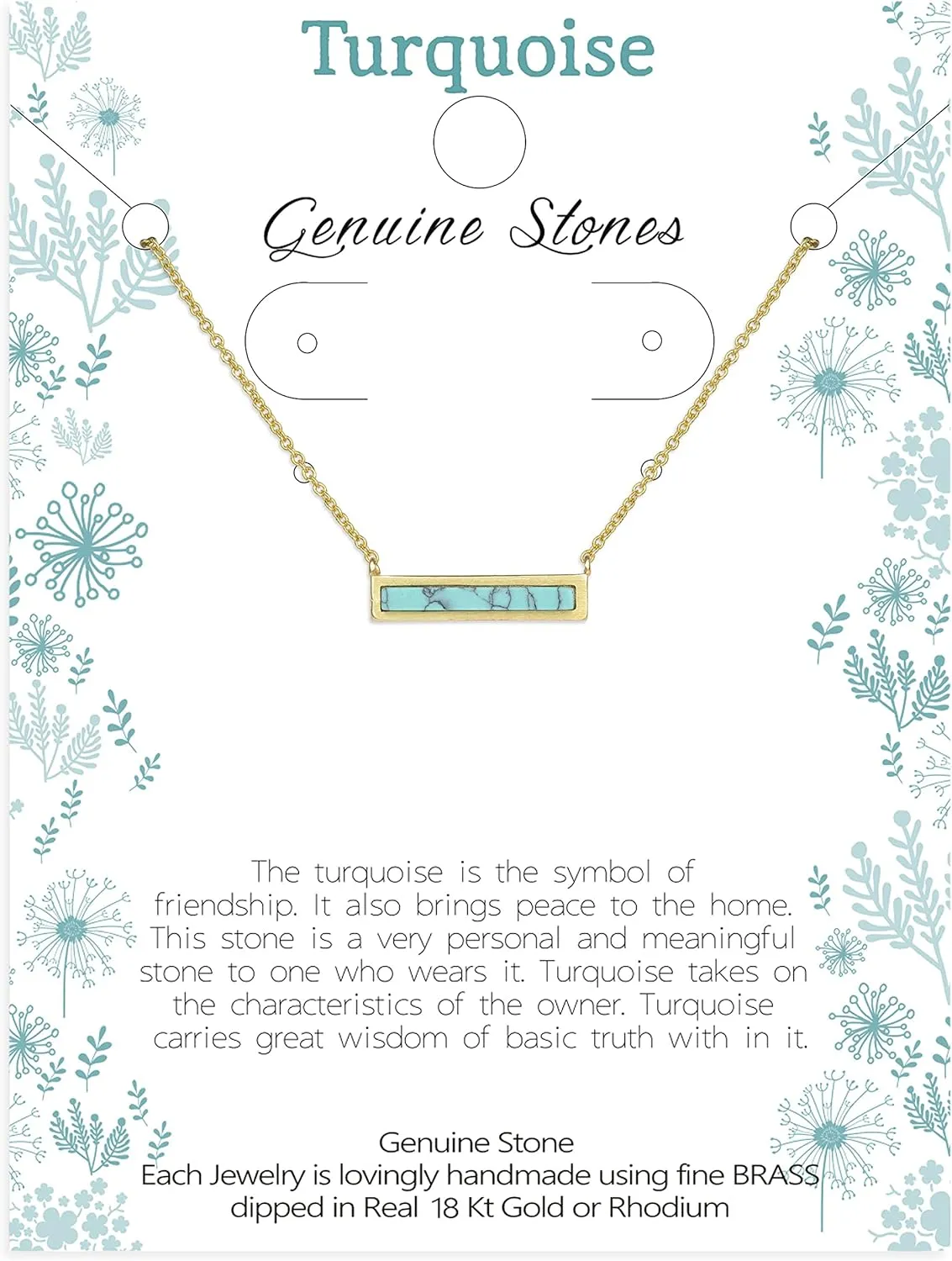 Gemstone Bar Necklaces for Women Gold Silver Plated Simulated Turquoise Necklace Pendant Triangle Square Necklaces Dainty Choker Necklace Jewelry Gift