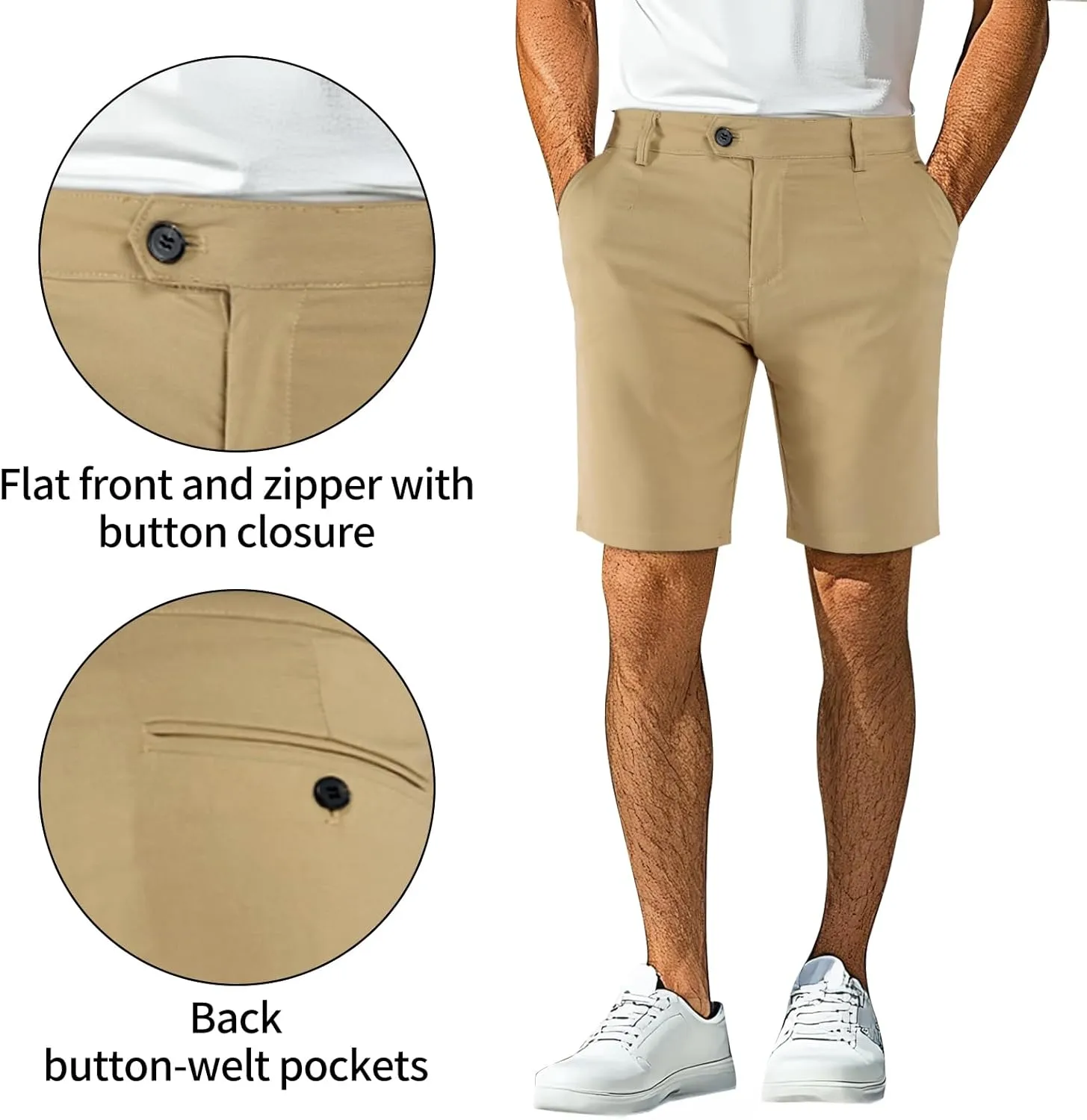 GINGTTO Mens Chino Shorts 9" Inseam Dress Shorts for Men Stretch