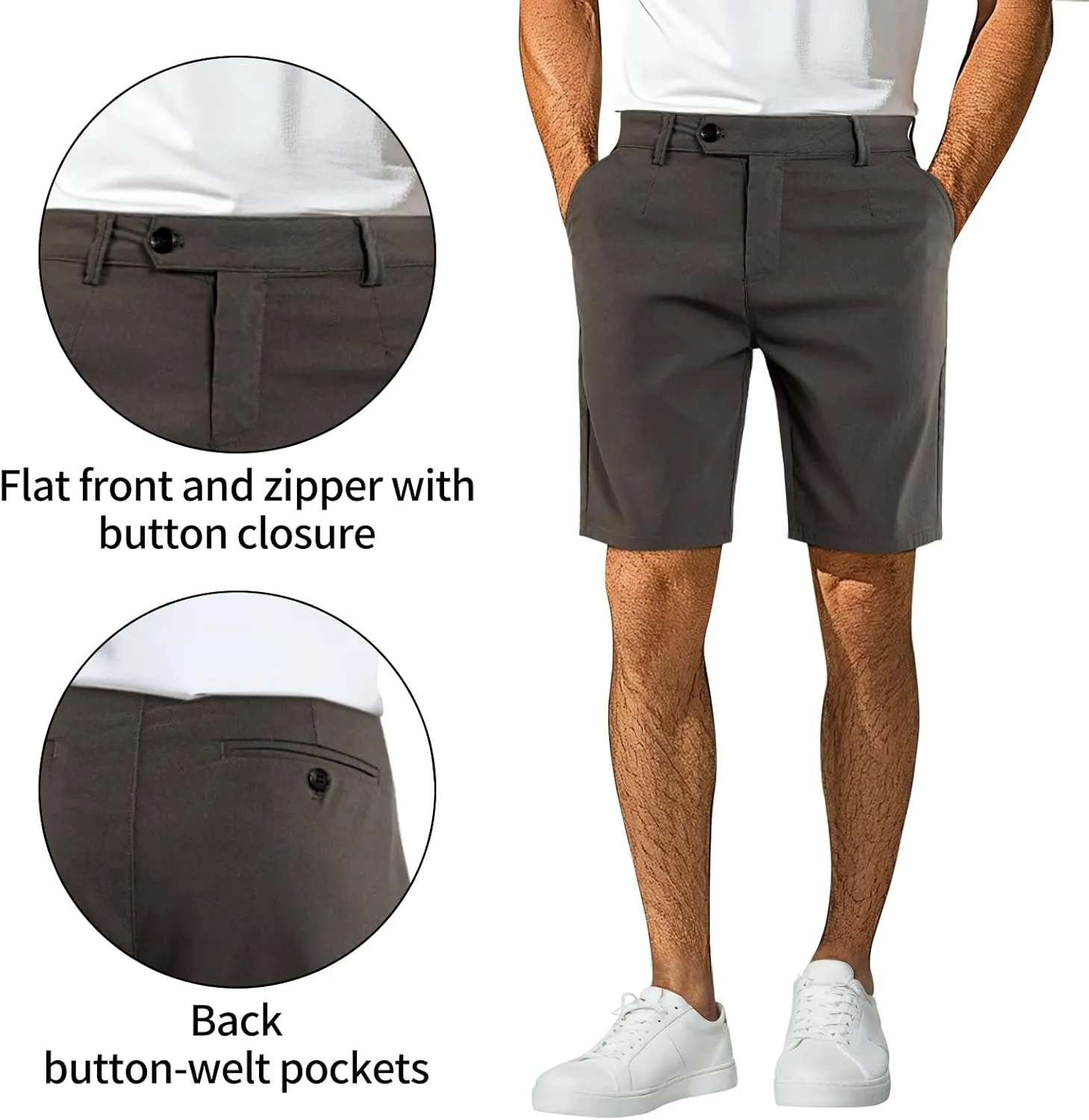 GINGTTO Mens Chino Shorts 9" Inseam Dress Shorts for Men Stretch