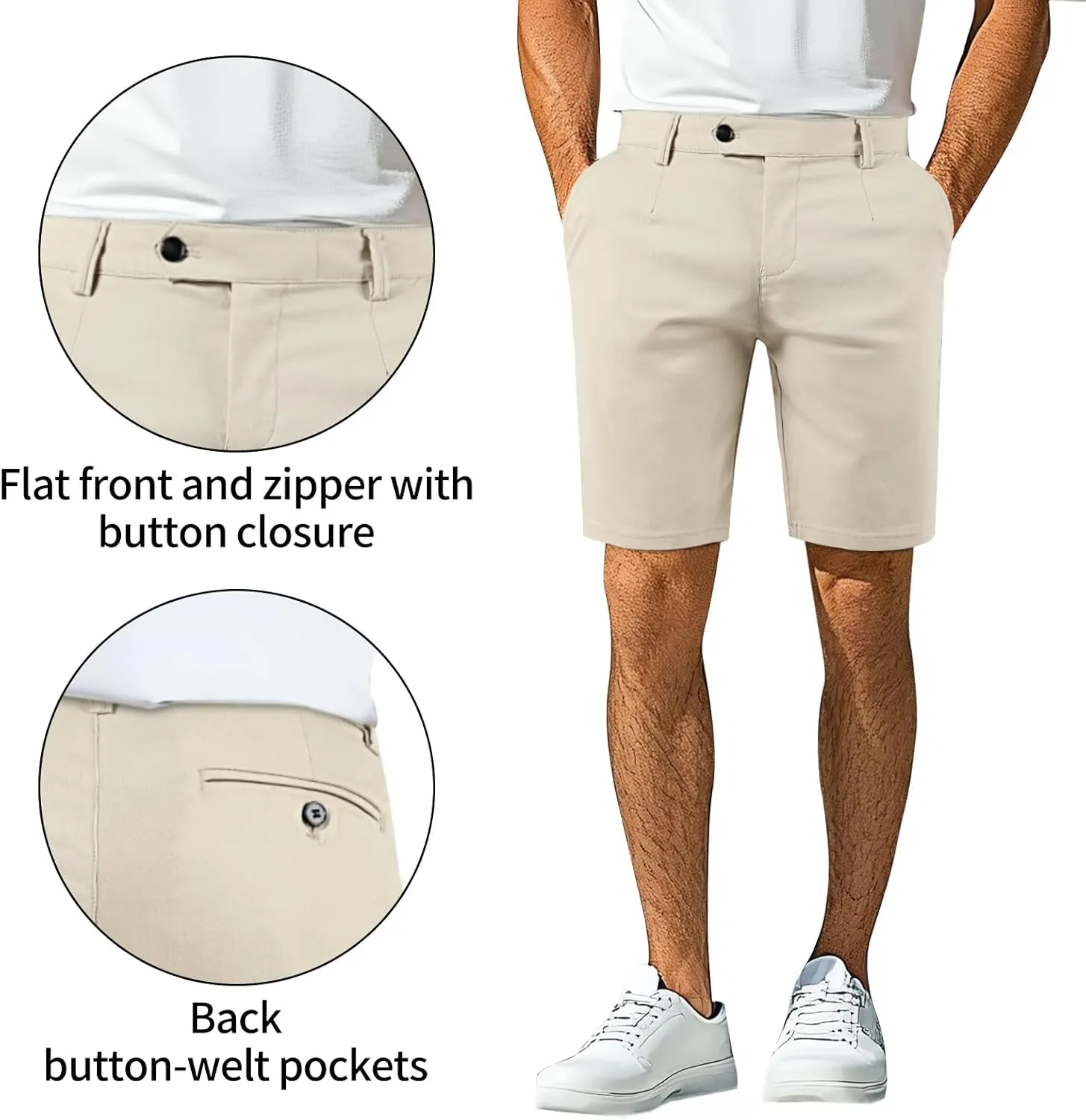 GINGTTO Mens Chino Shorts 9" Inseam Dress Shorts for Men Stretch