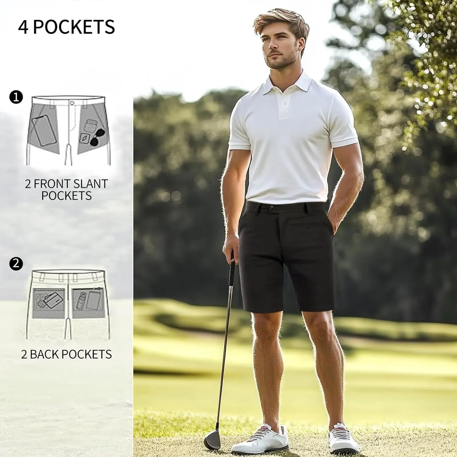 GINGTTO Mens Chino Shorts 9" Inseam Dress Shorts for Men Stretch