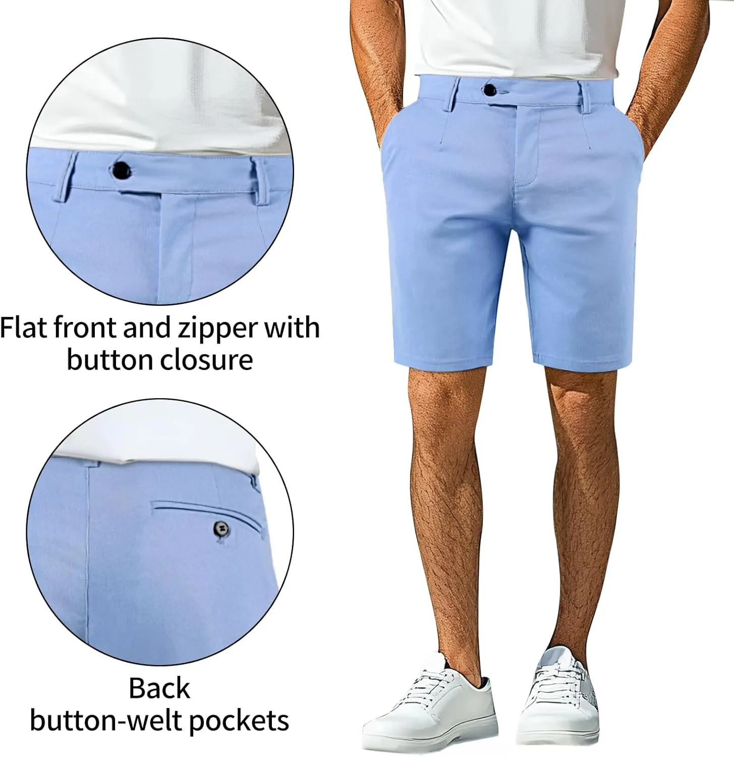 GINGTTO Mens Chino Shorts 9" Inseam Dress Shorts for Men Stretch