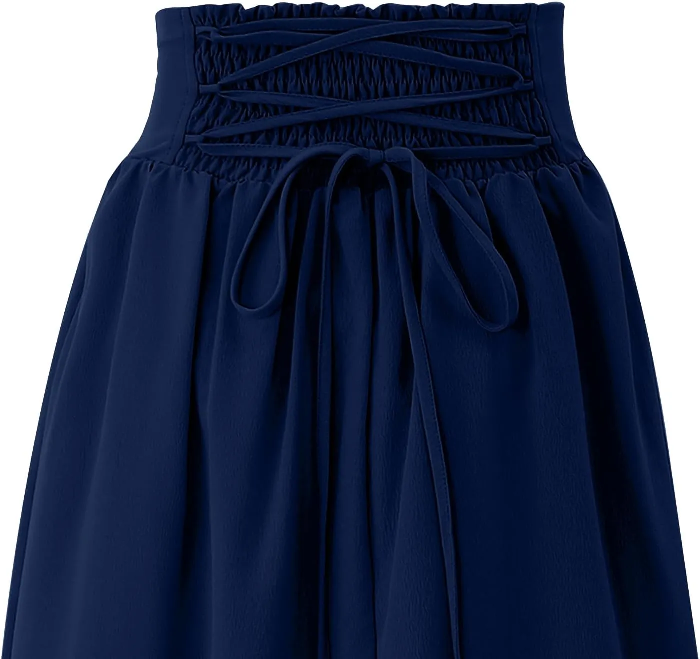 Girl Maxi Skirt Elastic High Waist A-Line Long Skirt Smocked Waistband with Drawstring and Pockets 3-12 Years