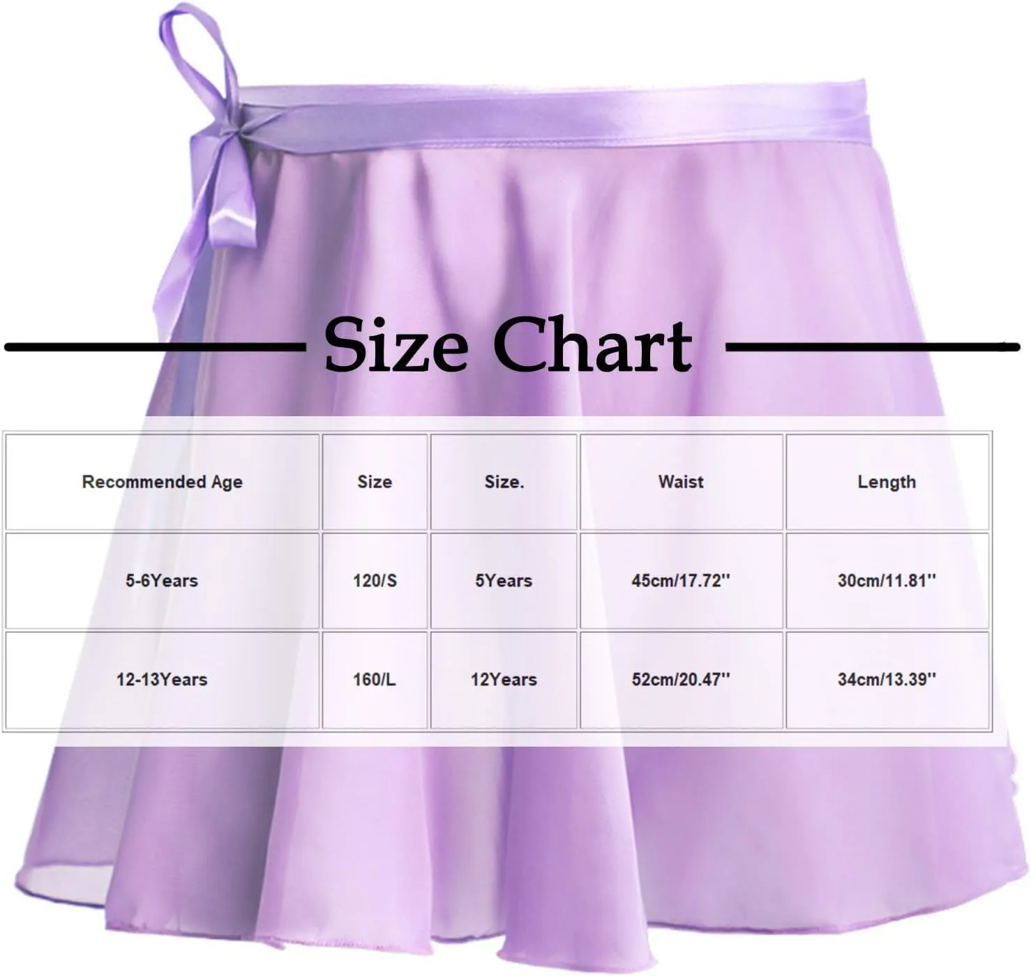 Girls Ballet Skirts Dance Wrap Skirt Chiffon Workout Skirts Elastic Waist Dance Wear for Training, Performance
