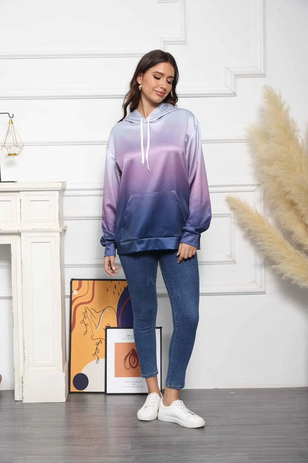 GOFULY Women's Fashion Hoodies & Sweatshirts Fall Plus Size Hoodie Pullover Drawstring Long Sleeve Winter Clothes With Pocket