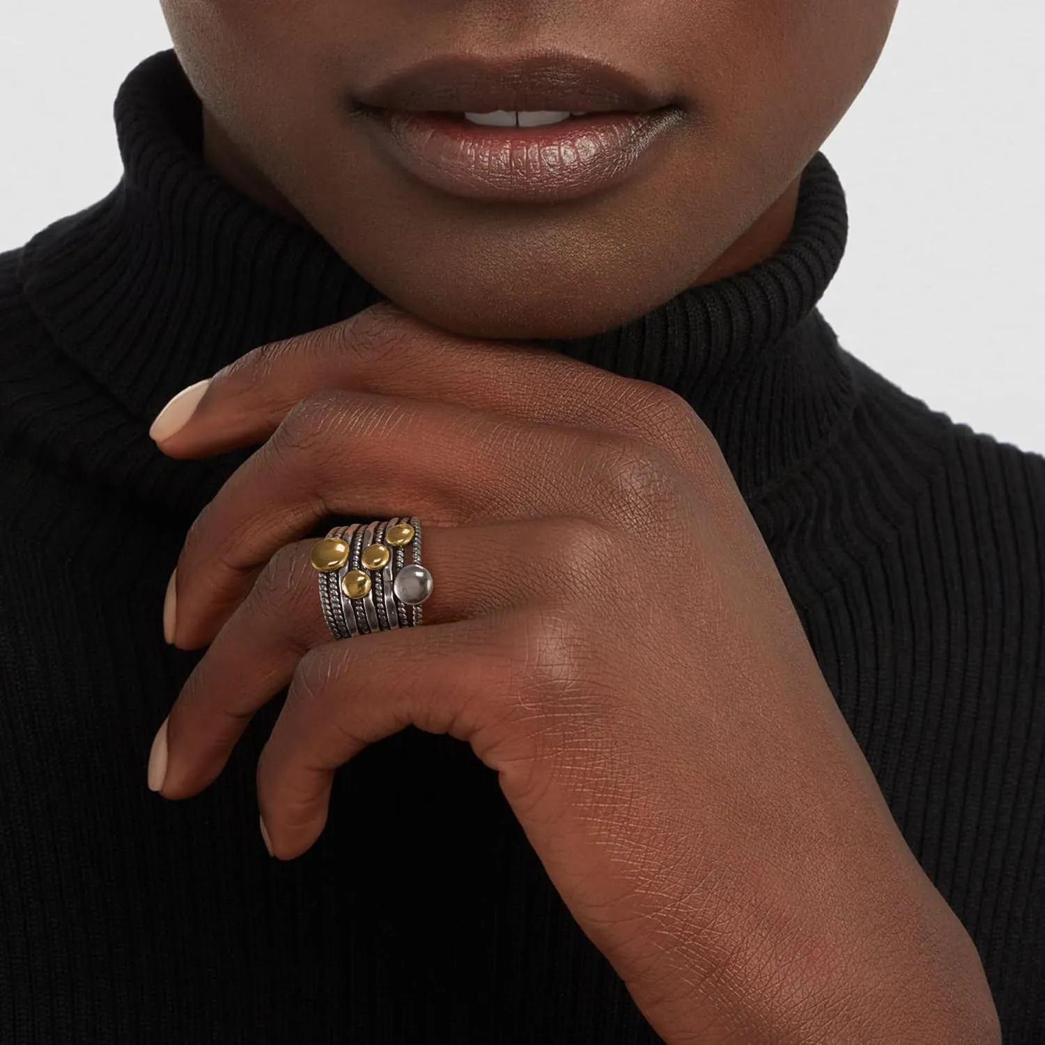 Gold and Silver Statement Rings for Women Wire Intertwined Design Gold Circle Silver Band Ring Index Finger Rings Jewelry