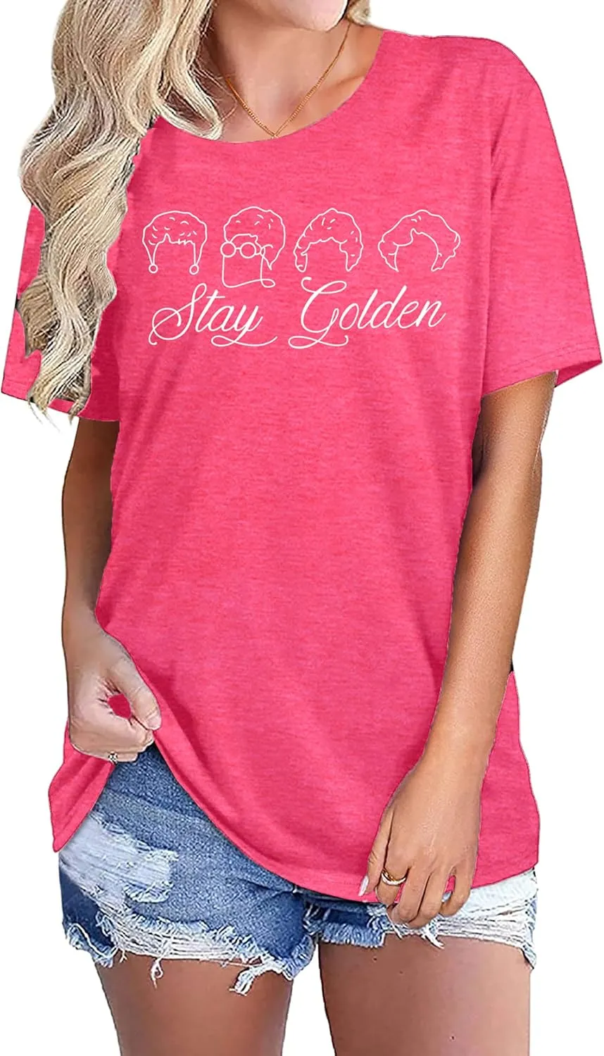 Golden Girls Shirts for Women Inspiration Letter Graphic Kindness Shirts Casual 80s Vintage Tee Tops