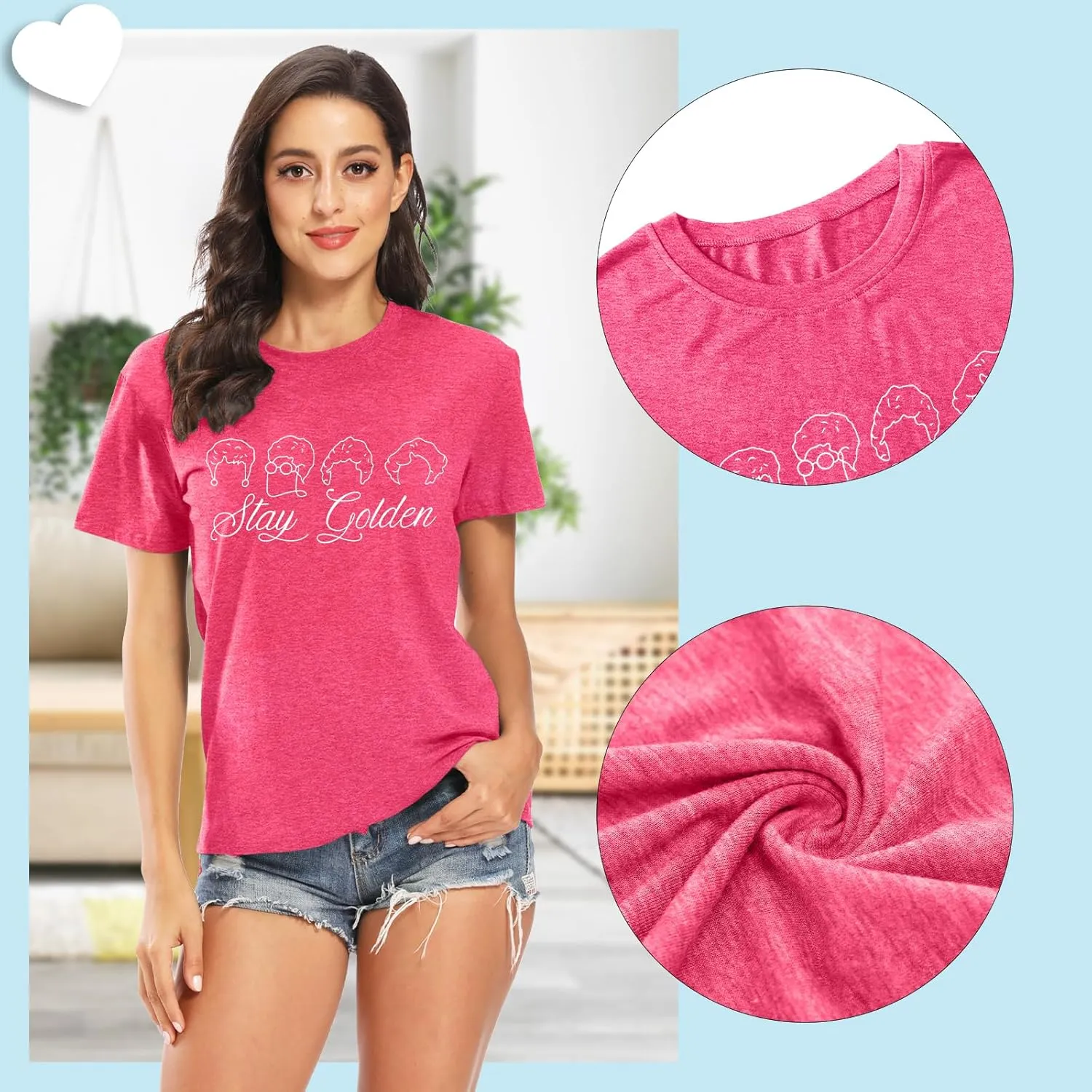 Golden Girls Shirts for Women Inspiration Letter Graphic Kindness Shirts Casual 80s Vintage Tee Tops