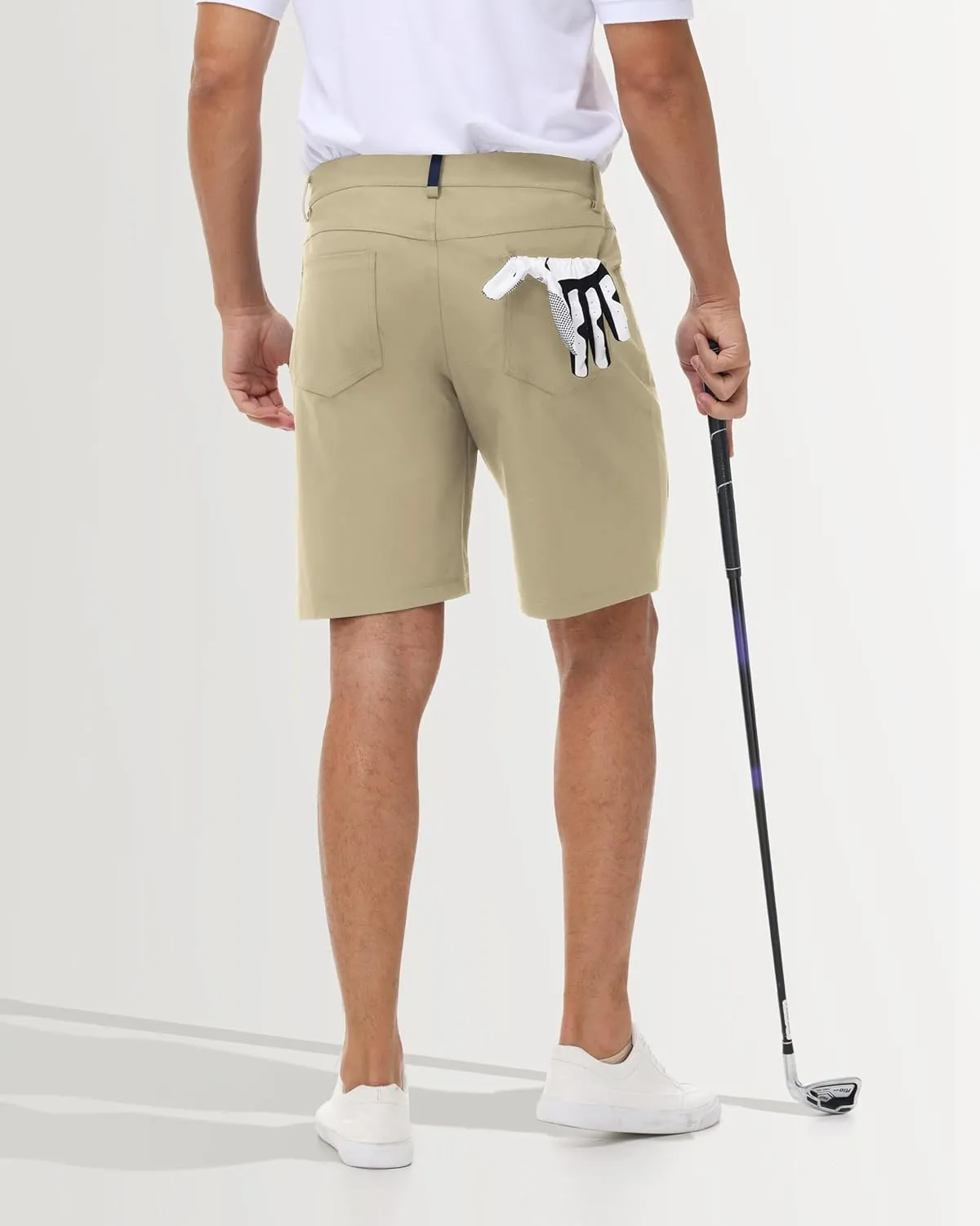 Golf Shorts Men - Men Shorts Casual Dress Lounge Work Athletic Flat Front Stretch Lightweight Quick Dry with Pockets