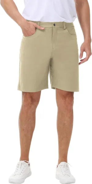 Golf Shorts Men - Men Shorts Casual Dress Lounge Work Athletic Flat Front Stretch Lightweight Quick Dry with Pockets