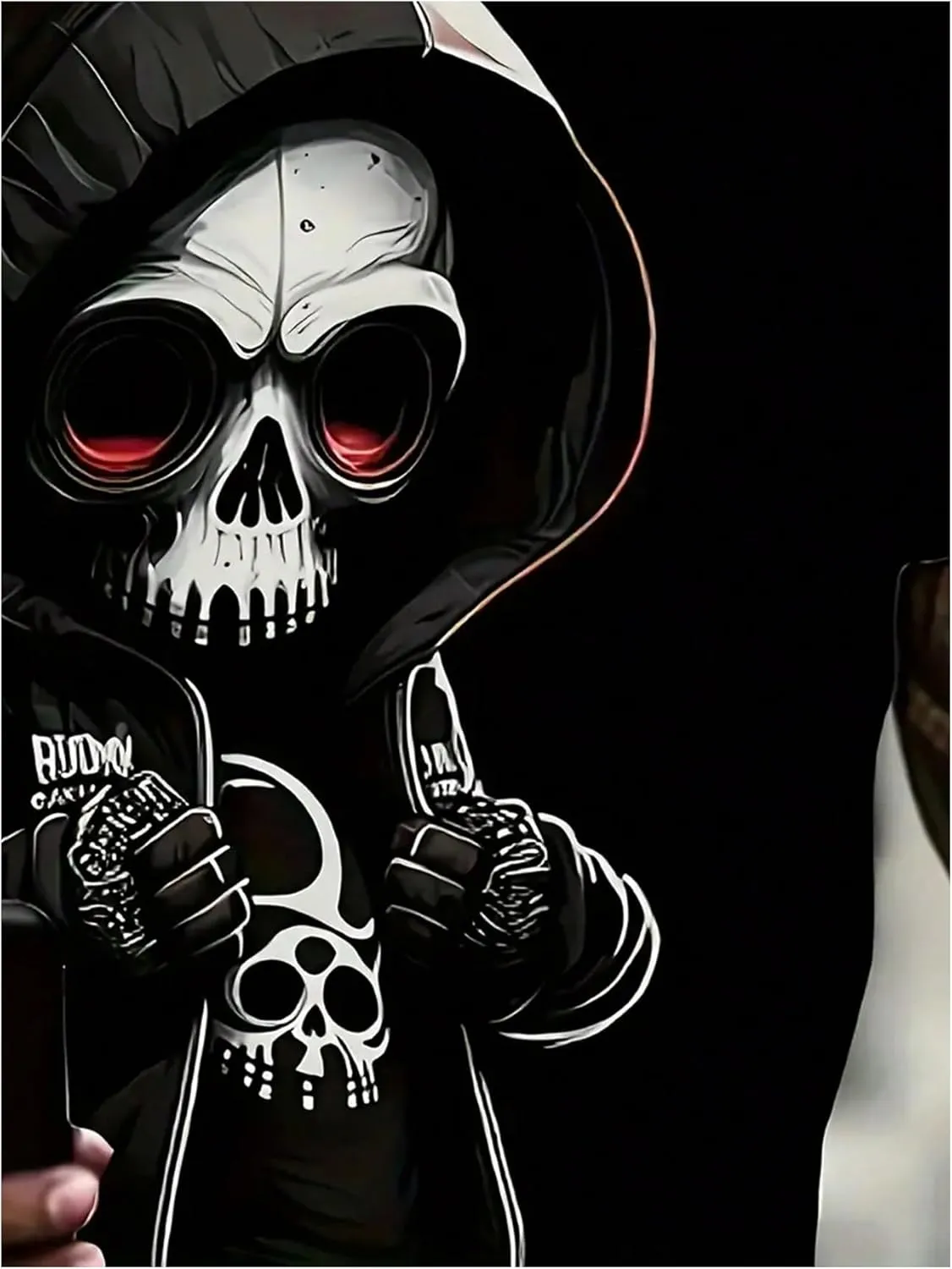 GORGLITTER Men's Funny Skeleton Graphic Tees Short Sleeve Crewneck T-Shirt