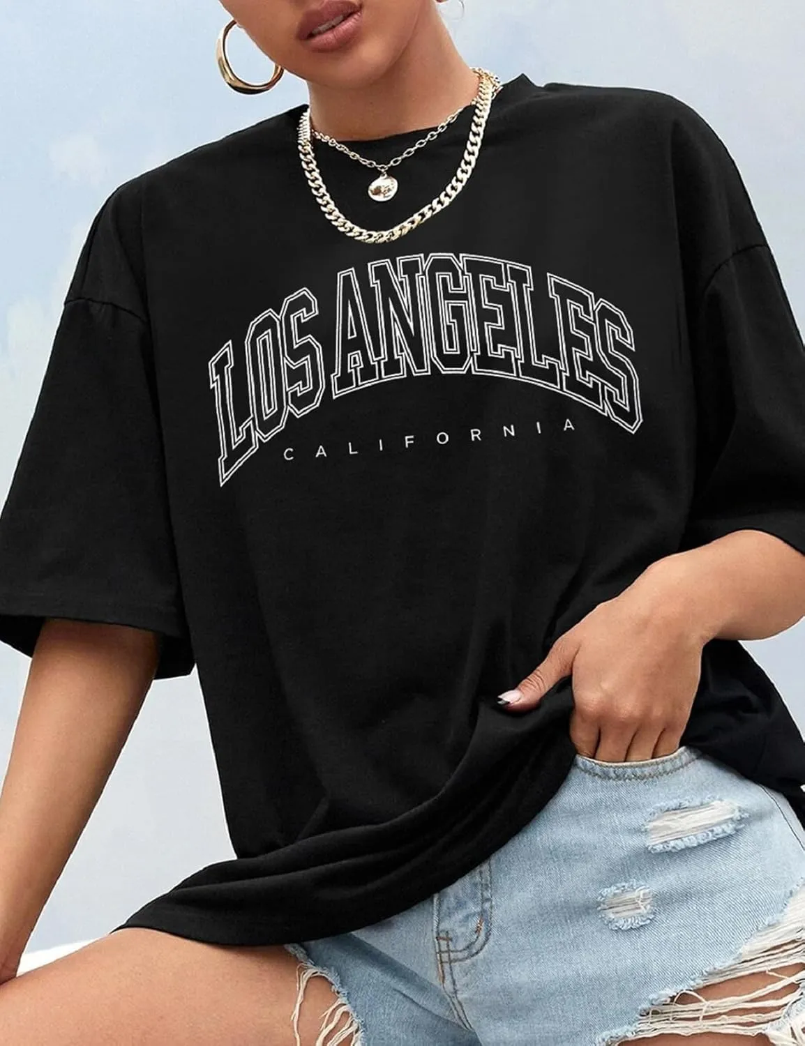 Graphic Tees for Women Casual Loose Fit Womens Tops Oversized Crew Neck T Shirts Summer Trendy Short Sleeve T-Shirt