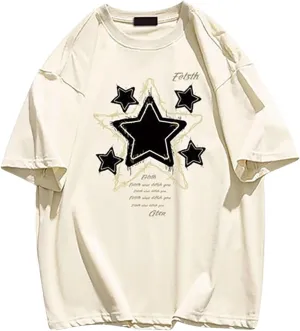 Graphic Tees Y2k for Women Men Baggy Star Shirt Grunge Summer Casual Tops Goth Embroidery Oversized Aesthetic Clothes