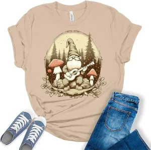 GyftWear Mushroom Shirts Toad Cottagecore Tshirts Aesthetic Casual Bella Frog Graphic Tees for Women