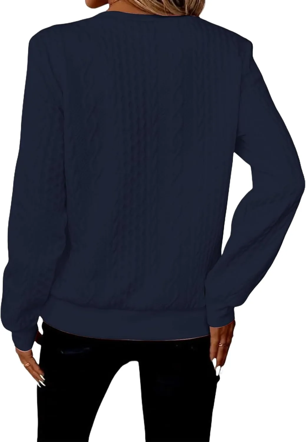 Half Zip Sweatshirt Women Fashion Textured Quarter Zip Pullover Lightweight Cable Knit Sweatshirt Long Sleeve Tops