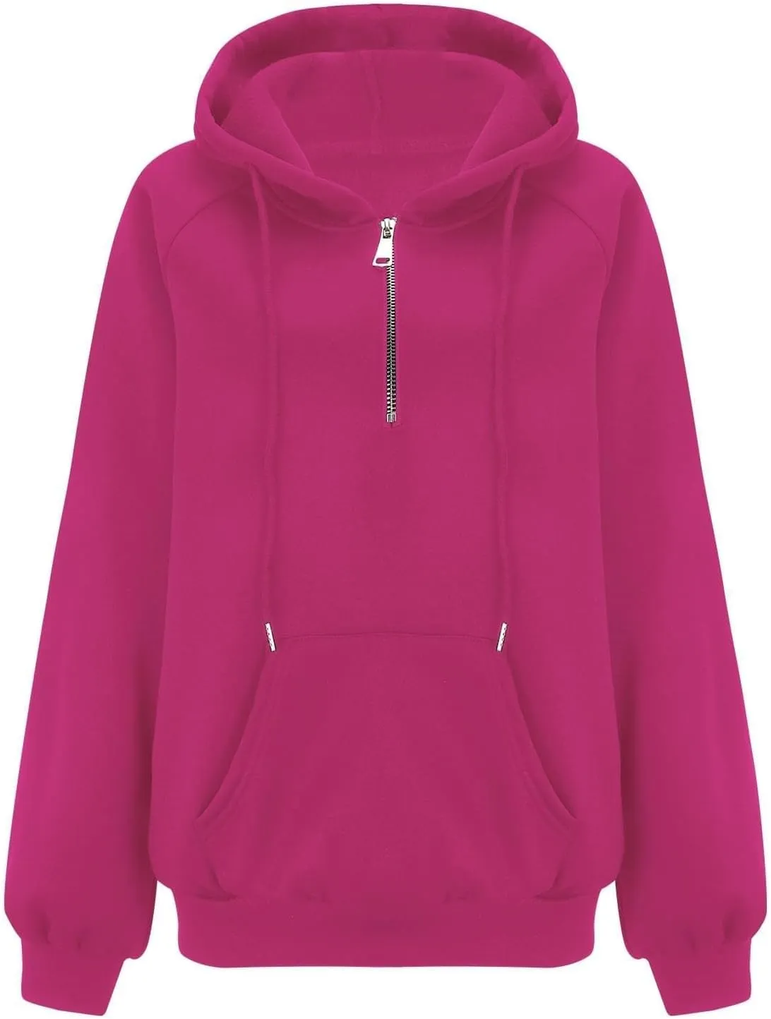 Half Zip Sweatshirt Women Long Sleeve Quarter Zip Hoodie Casual Drawstring Loose Lightweight Pullover with Pockets