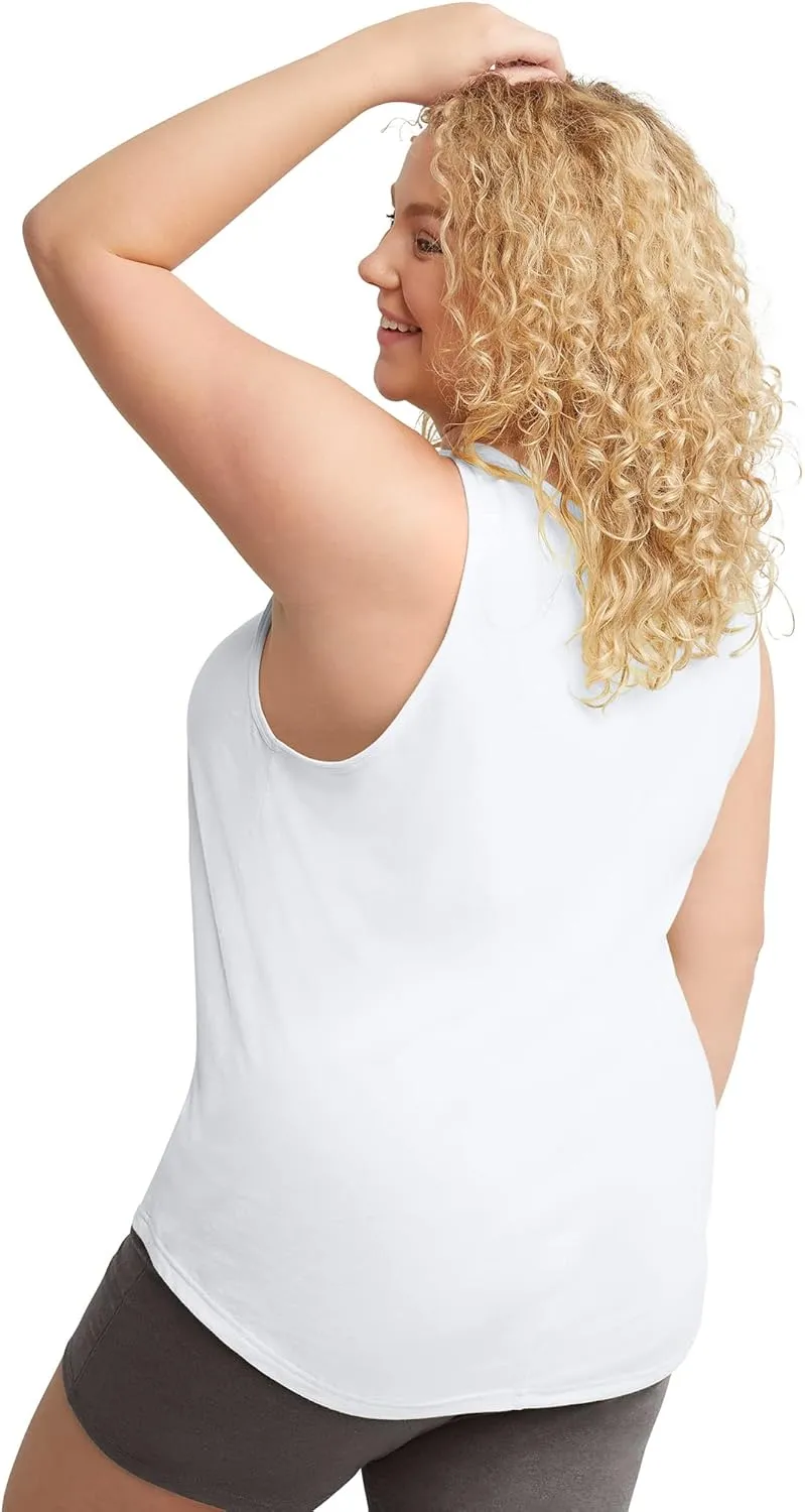 Hanes Originals Top, Cotton Tanks for Women, Relaxed Fit, Sleeveless, Plus