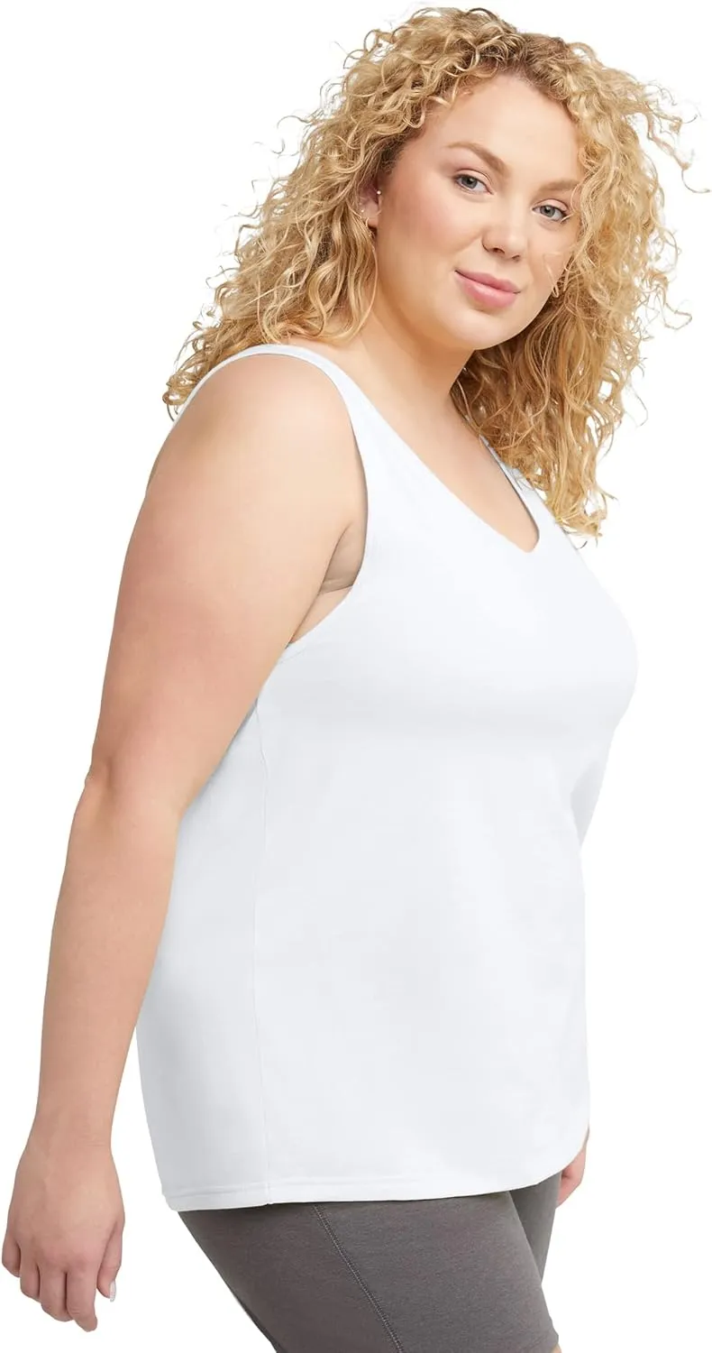 Hanes Originals Top, Cotton Tanks for Women, Relaxed Fit, Sleeveless, Plus