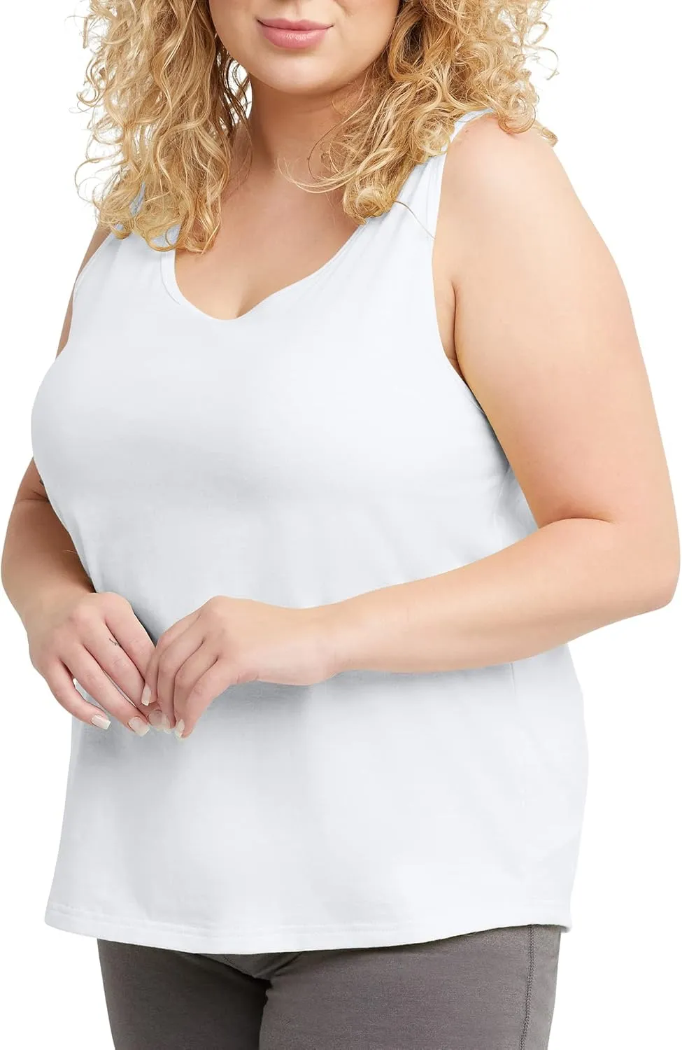 Hanes Originals Top, Cotton Tanks for Women, Relaxed Fit, Sleeveless, Plus