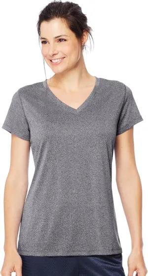 Hanes Women's Cooldri Short Sleeve Performance V-Neck T-Shirt (1 Pack)