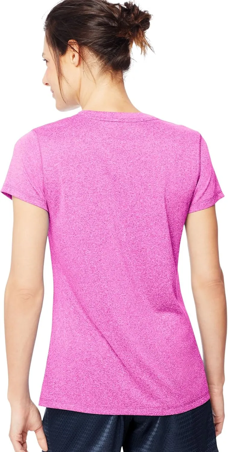 Hanes Women's Cooldri Short Sleeve Performance V-Neck T-Shirt (1 Pack)