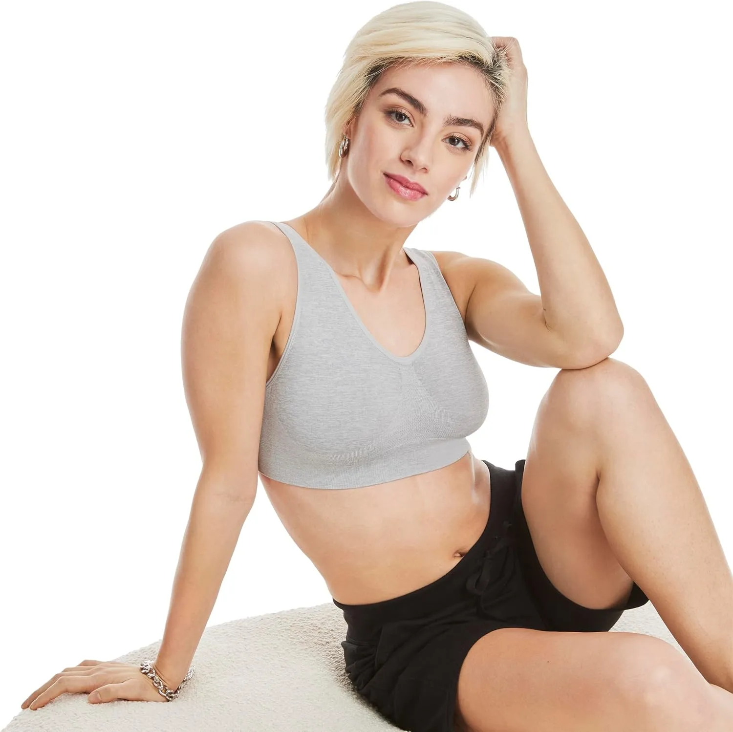 Hanes Women's Cozy Wireless Bra, Full-Coverage Pullover Bra, Seamless T-Shirt Bra