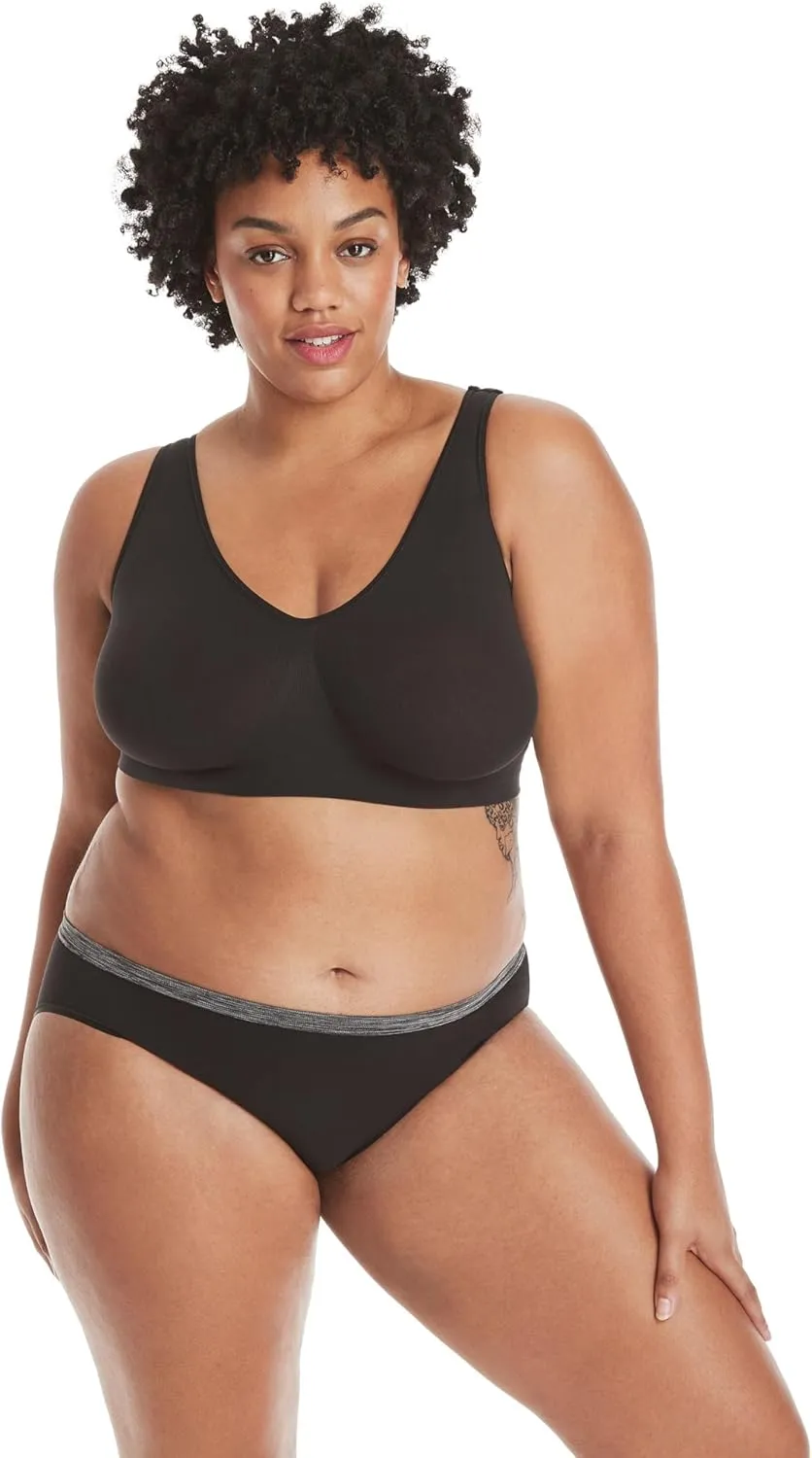 Hanes Women's Cozy Wireless Bra, Full-Coverage Pullover Bra, Seamless T-Shirt Bra