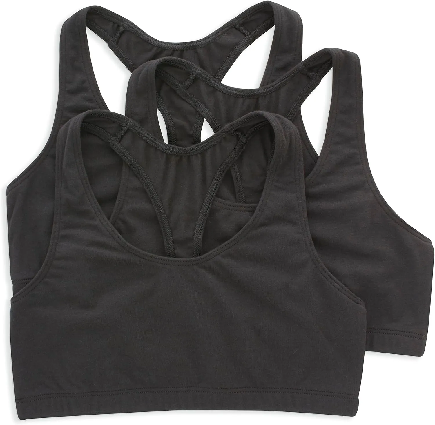 Hanes Women's Racerback Cotton T-Back Bralette (3 Pack)
