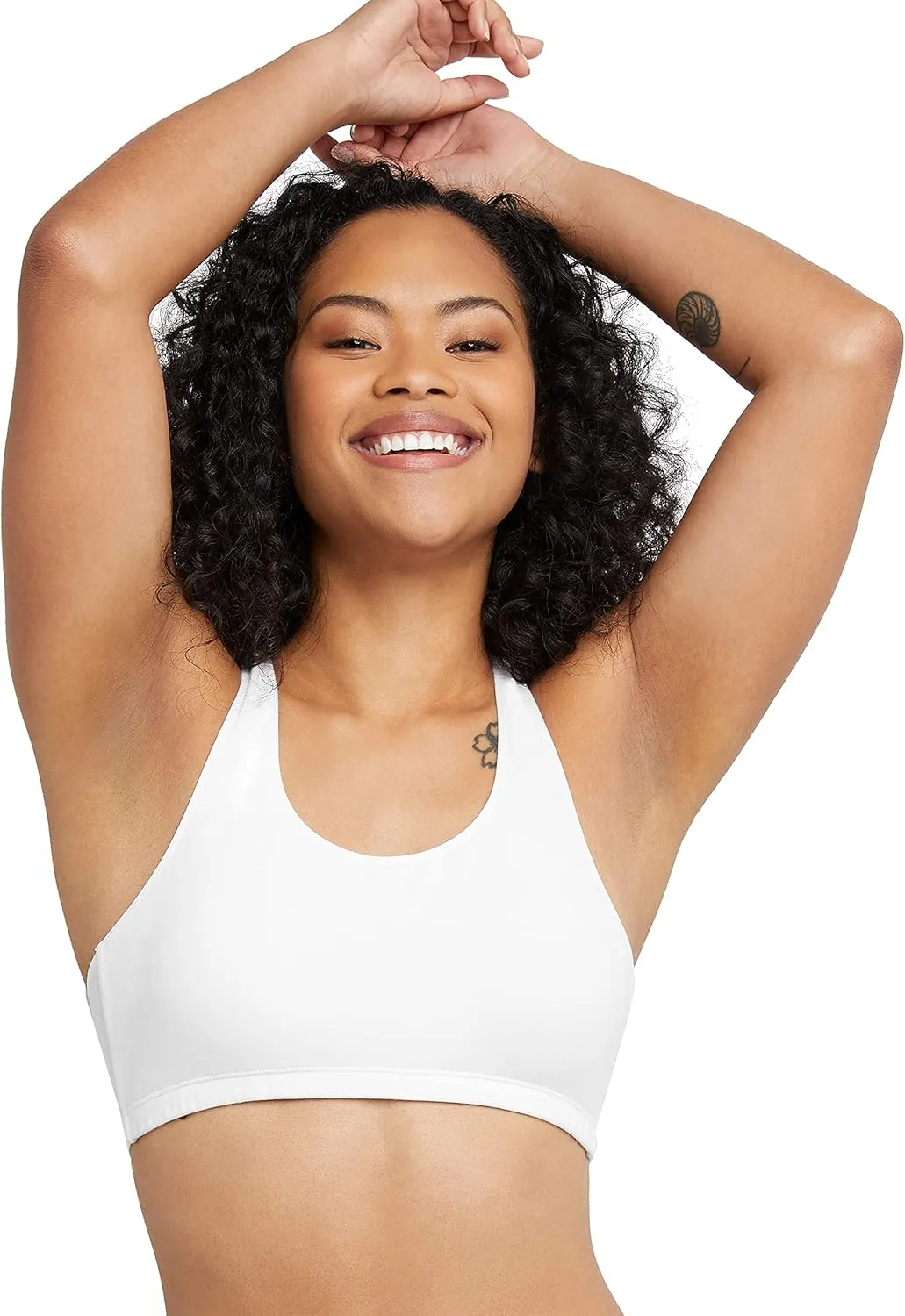 Hanes Women's Racerback Cotton T-Back Bralette (3 Pack)