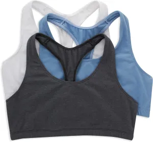Hanes Women's Racerback Cotton T-Back Bralette (3 Pack)