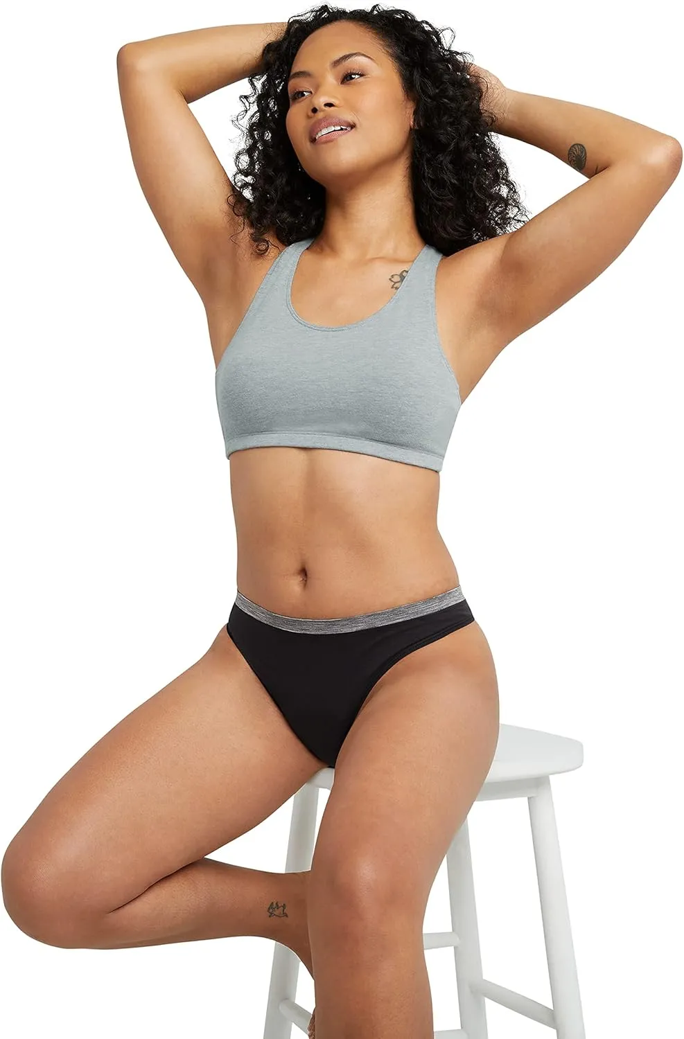 Hanes Women's Racerback Cotton T-Back Bralette (3 Pack)