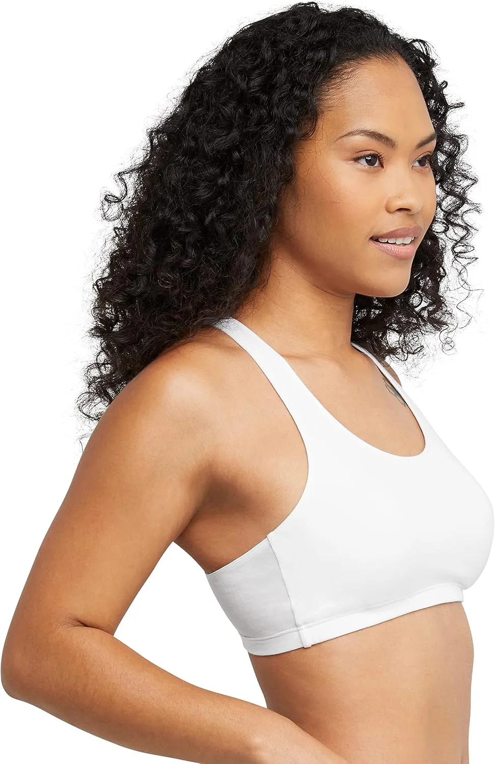 Hanes Women's Racerback Cotton T-Back Bralette (3 Pack)